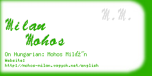 milan mohos business card